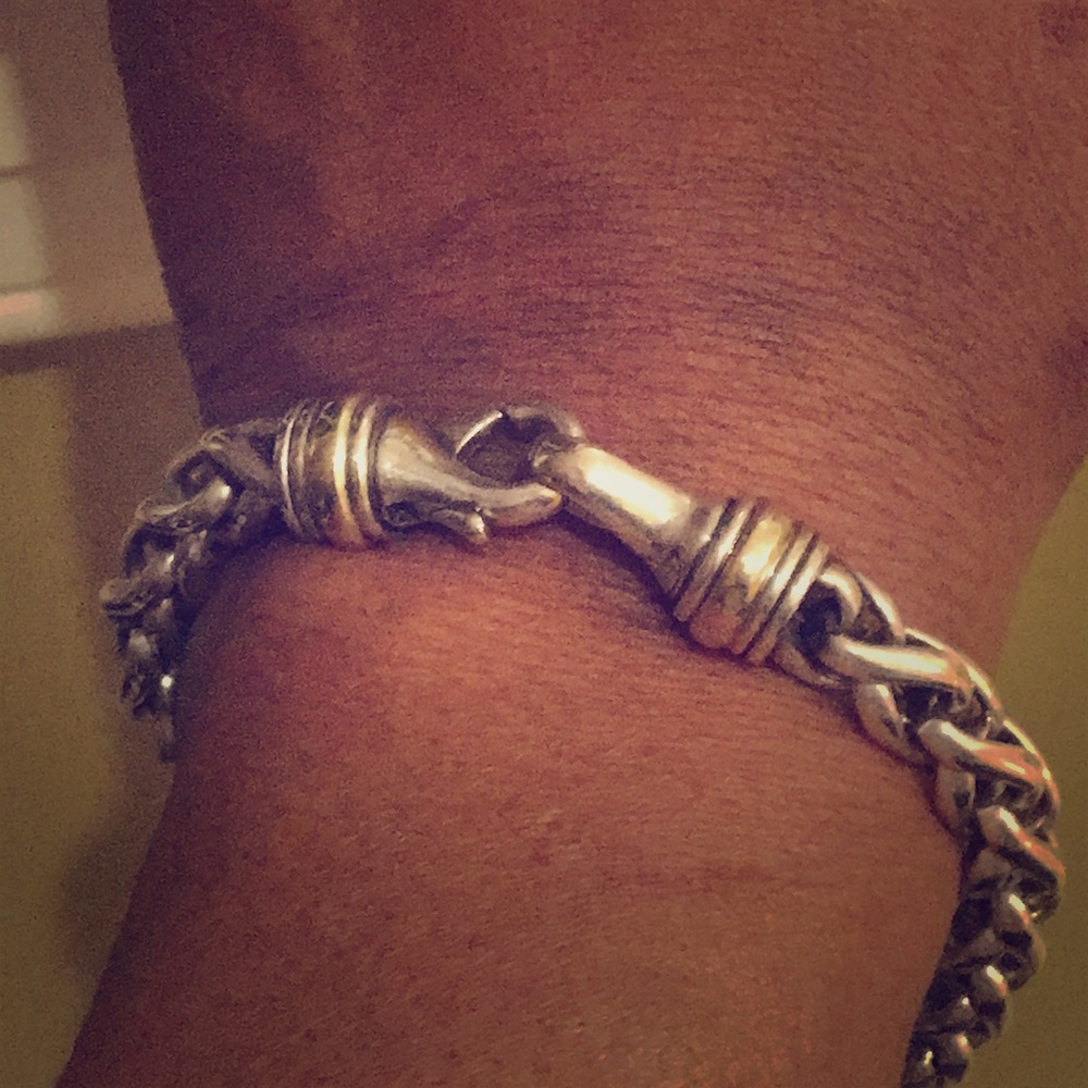 David Yurman  Sterling 14Kt Wheat Chain Bracelet